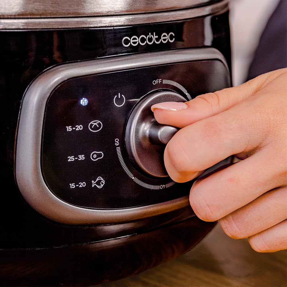 Cecotec Vapovita Steelpot elektrischer Dampfgarer. Leistung 1300 W, Edelstahlbehälter, 10 l, einstellbare Zeit, automatische Abschaltung, einfache Reinigung, spezieller Deckel, gesundes Kochen, Sicherheit – Bild 6