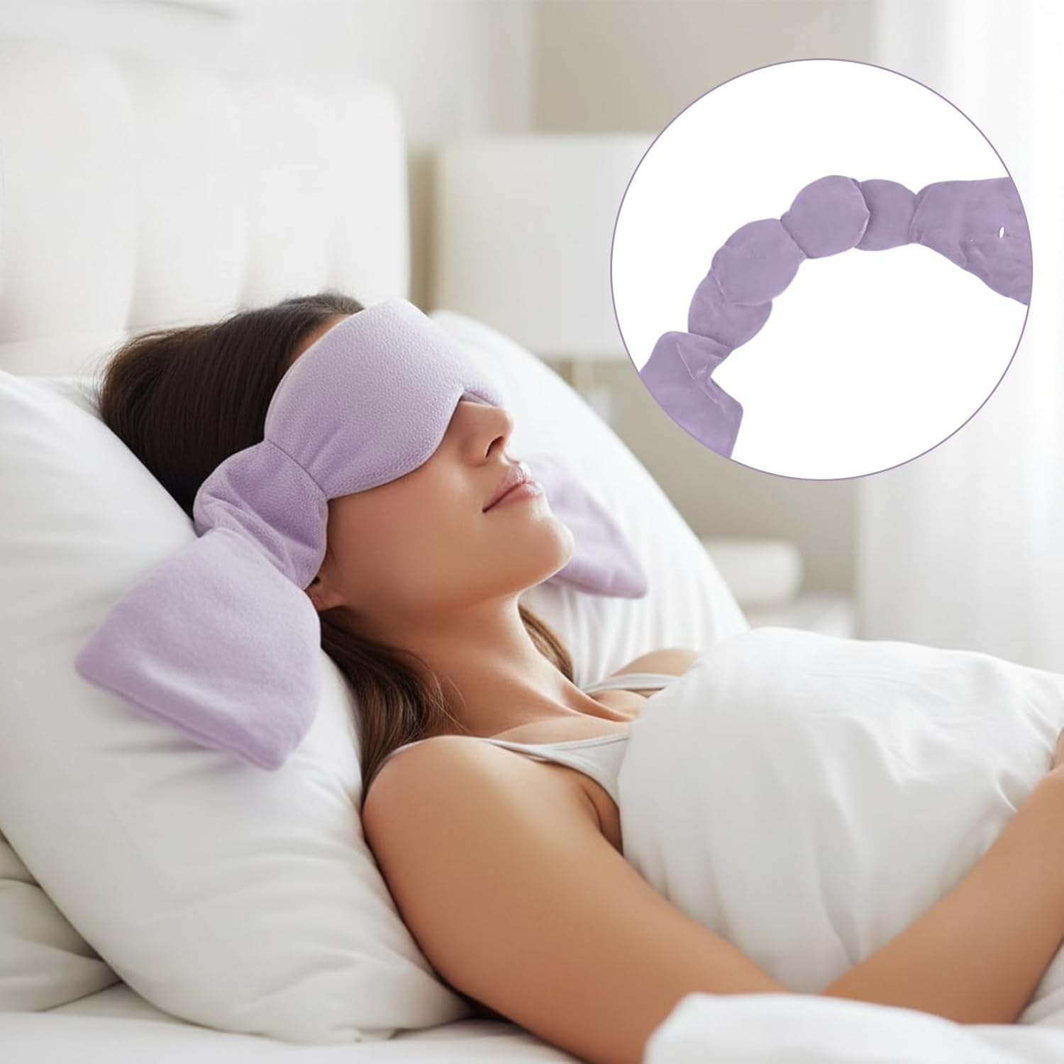 Tiefruhe-Schlafmaske, Gewicht, bequeme Entspannung, Augenmaske, Schlafmaske, 270 g, mit Schwerkraftperlenfüllung zum Schlafen – Bild 5