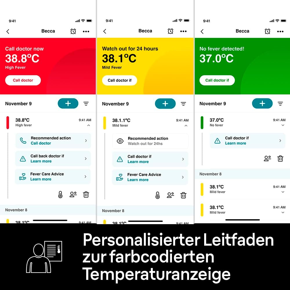 Braun ThermoScan 7+ Connect Ohrthermometer, kompatibel mit der Braun Family Care App, Age Precision-Technologie, farbcodiertes Digitaldisplay, Baby- und Kleinkinderfreundlich – Bild 3