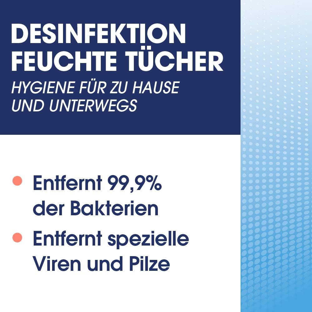 Sagrotan Desinfektionstücher – praktische Reisegröße für die schnelle hygienische Reinigung unterwegs – 1 x 15 Feuchttücher einzeln verpackt – Bild 3