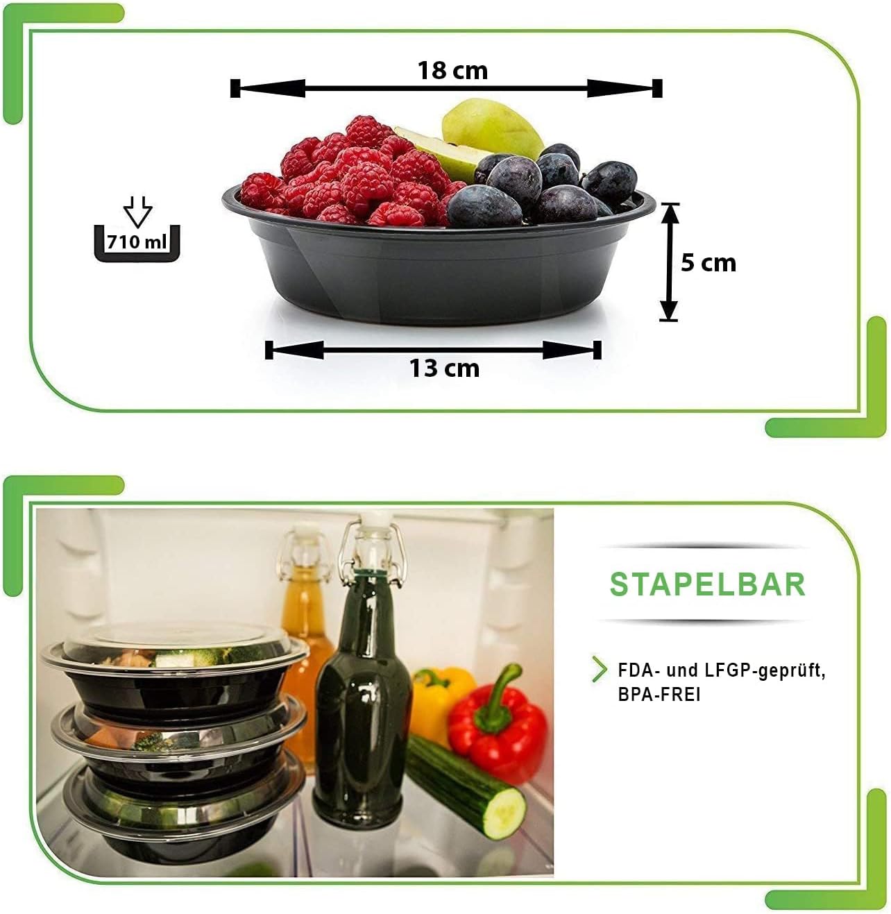 (30 Stück) 1-Fach-Behälter für die Zubereitung von Mahlzeiten mit Deckel, Boxen, wiederverwendbar, mikrowellengeeignet, spülmaschinenfest, Lebensmittelbox, Lunchbox, luftdichter Deckelverschluss – Bild 5