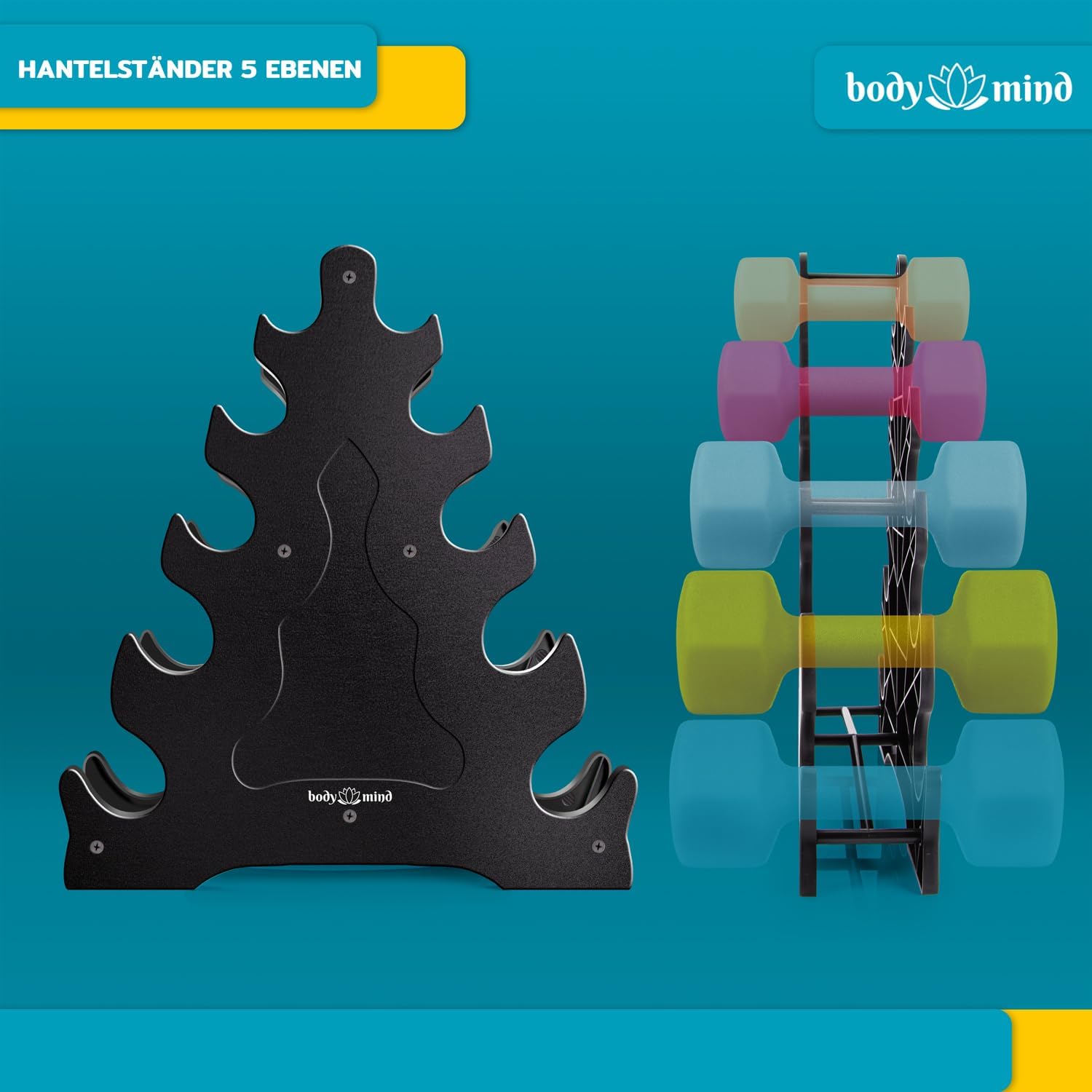 Body & Mind Hanteln 2er Set, Gymnastikhanteln, Kurzhanteln, Kurzhanteln, effektives Krafttraining mit verschiedenen Gewichten, Fitness-Workout für zu Hause – Bild 3