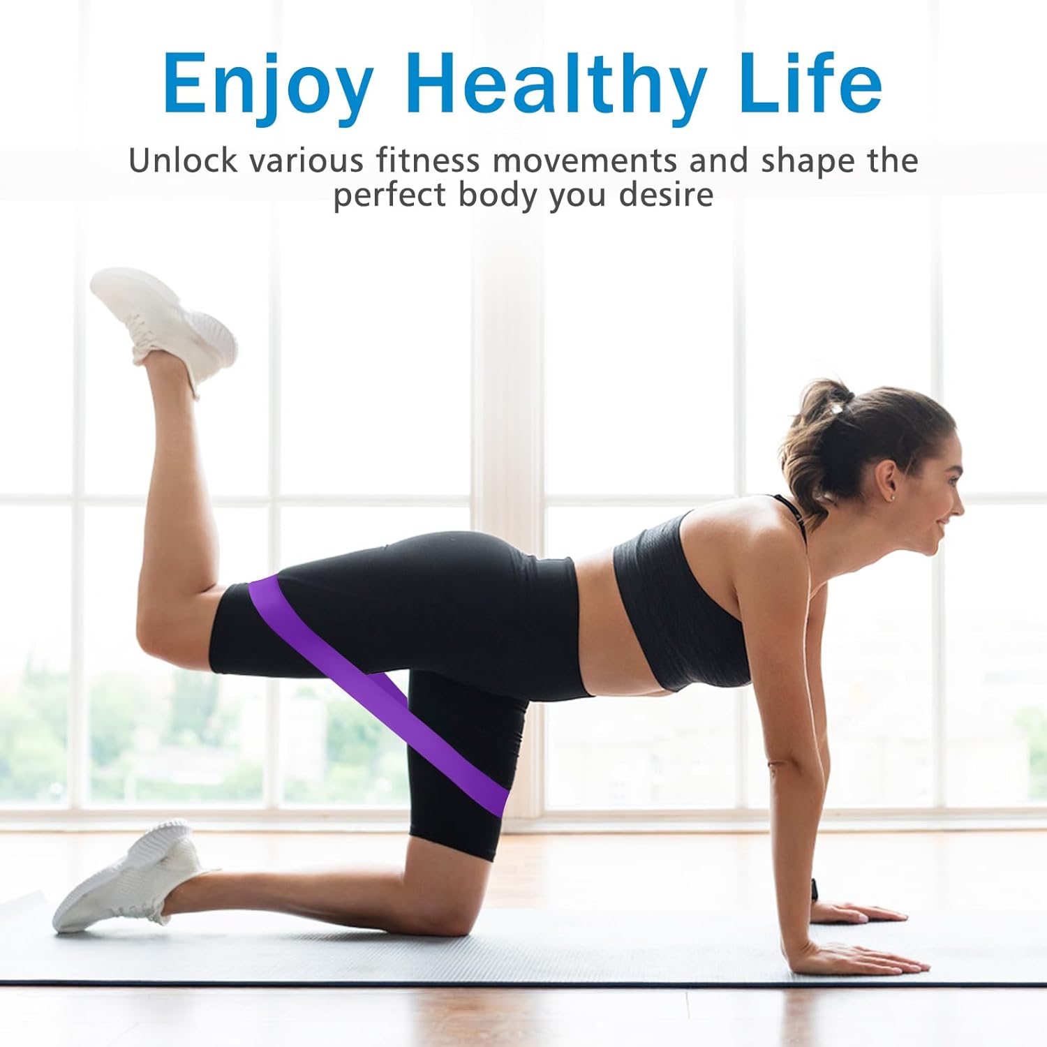 Fitnessbänder, Widerstandsbänder aus Naturlatex, Widerstandsbänder mit Übungsanleitung auf Deutsch und Tragetasche, Gymnastikband, Fitnessband für Muskelaufbau, Pilates, Yoga – Bild 5