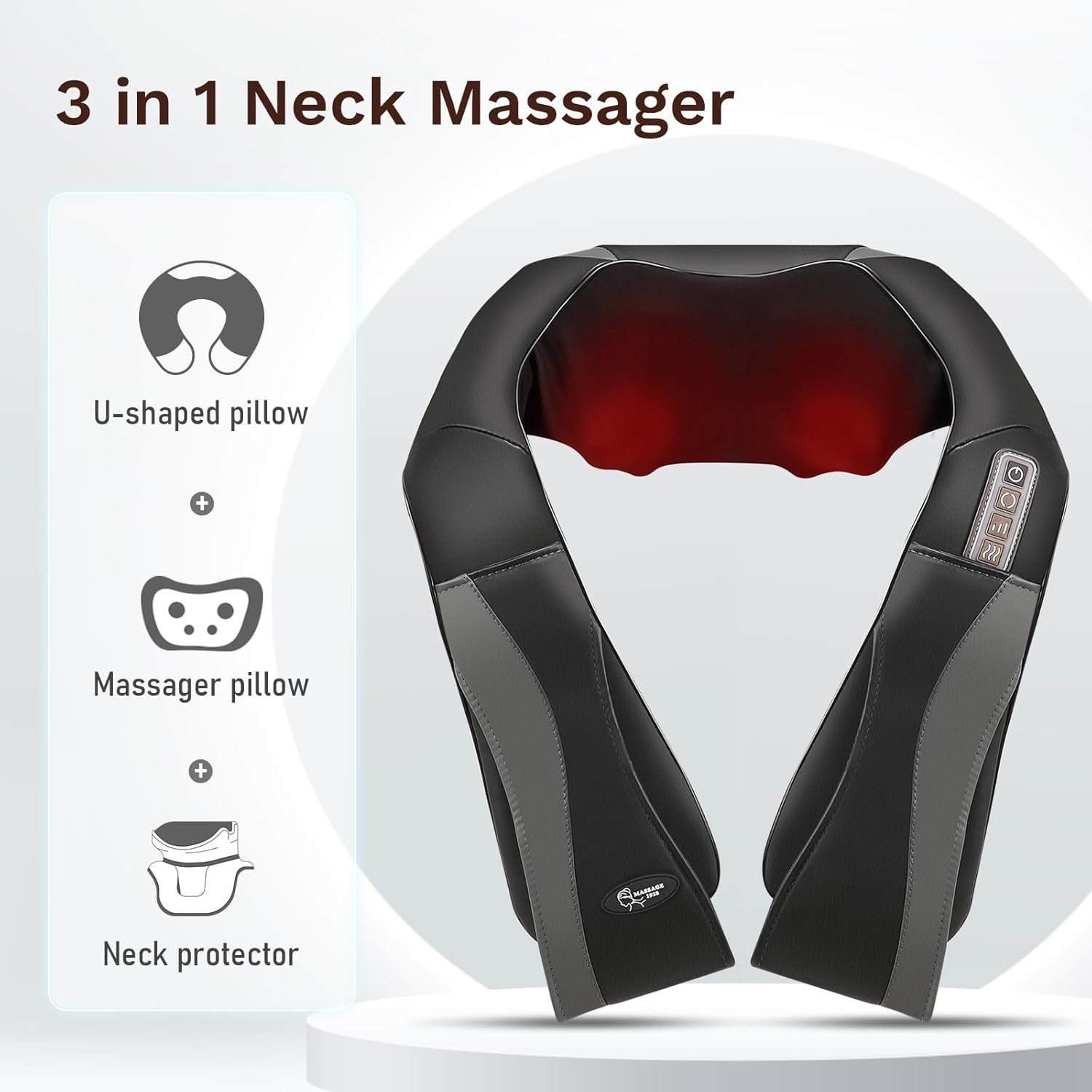 Nackenmassagegerät Schulter mit Wärme, elektrisches Rückenmassagegerät mit 3D-Rotationsmassage und einstellbaren Geschwindigkeiten für das Home Office – Bild 5