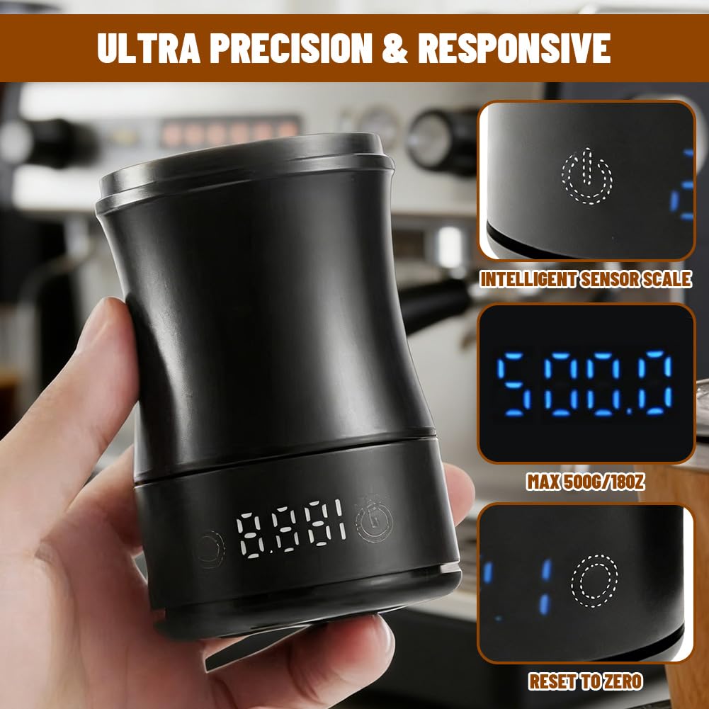 Mini-Kaffeewaage mit Timer, wiederaufladbare Espressowaage mit Dosierbecher, tragbare digitale Küchenwaage, 500 g/0,1 g Präzisionswaage, kompatibel mit 58 mm Siebträger für Baristas und Kaffeeliebhaber – Bild 4
