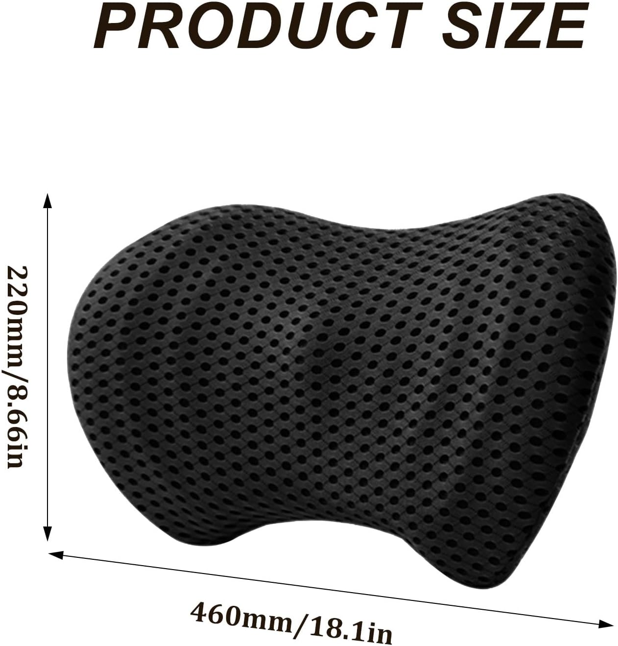 Raxfekro Lendenkissen Rückenkissen, Ergonomisches Memory Foam Lendenkissen, Rückenkissen zur Rückenstütze, Lendenstützkissen für Autositze und Bürostühle (Schwarz) – Bild 2