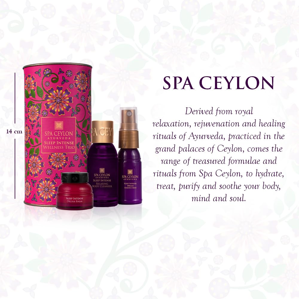 SPA CEYLON Sleep Intense Wellness Trio Set mit Duschgel, Körpercreme und Balsam, beruhigendes Geschenkset für tiefen Schlaf und Abendroutine, vegan und ayurvedisch inspiriert – Bild 4