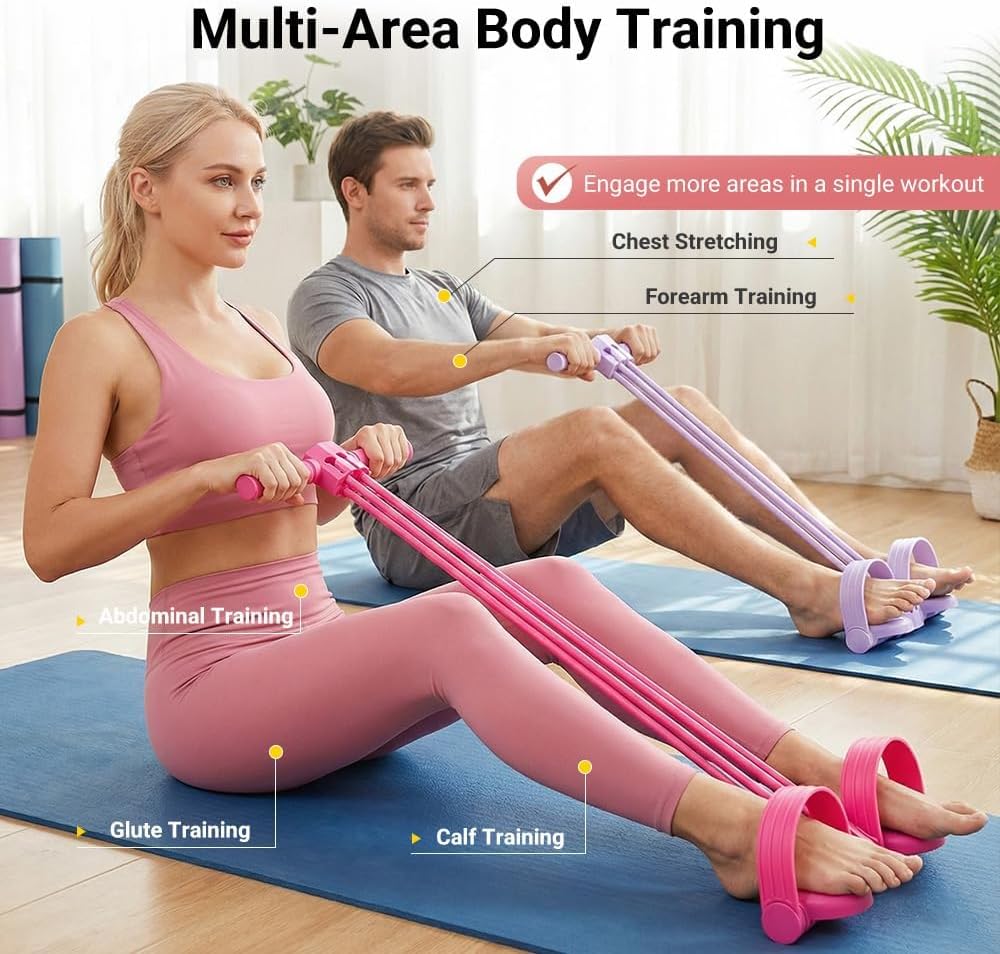 Widerstandsbänder, 2026 Widerstandsband mit Griff, Fußzugband, 6 Röhren, Widerstandsbänder, Fitnessband, Bauchtrainer, Ganzkörpertrainer für Beintrainer, Fitness, Yoga – Bild 6