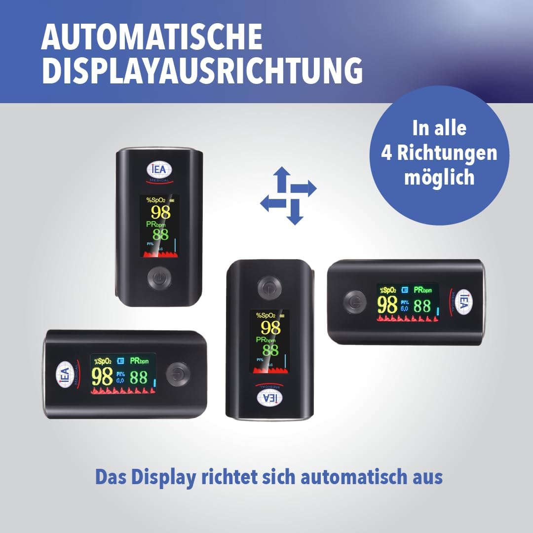 IEA Medical Bundle: Blutdruckmessgerät & Pulsoximeter, Blutdruckmessgerät, Pulsüberwachung & Sauerstoffsättigung in einem Set zur Gesundheitsüberwachung – Bild 7