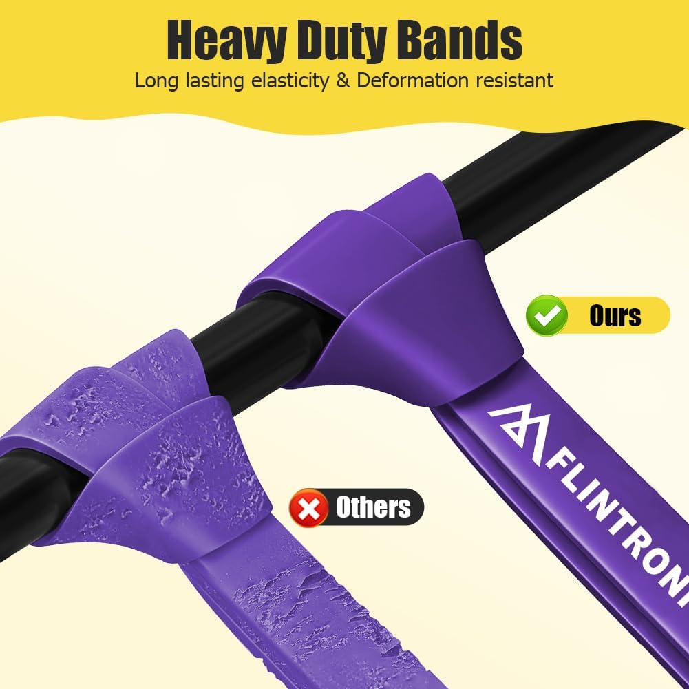 flintronic Widerstandsbänder Set, Widerstandsbänder in verschiedenen Stärken, Fitnessband, Gymnastikband zum Muskelaufbau, Fitnessbänder für Klimmzugtraining, Krafttraining, Yoga – Bild 5