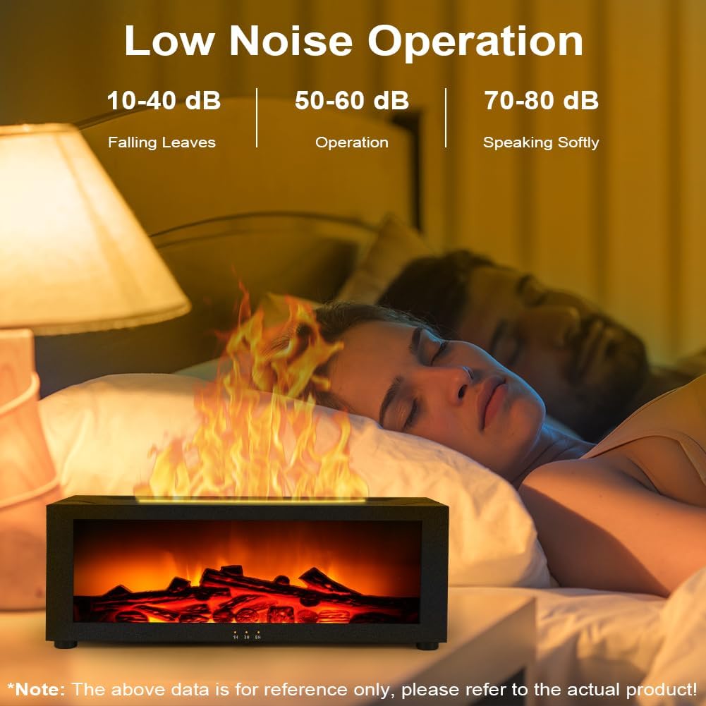 Flammen-Aroma-Diffusor, 7-Farben-Licht-Aroma-Diffusor für Duftöle, mit Fernbedienung, für Zuhause, Wohnzimmer, Schlafzimmer, Yoga, Spa, Büro – Bild 8