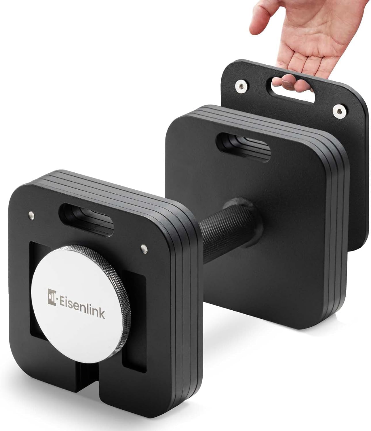 Eisenlink Verstellbare quadratische Hantel, 1 Stück, 20 kg, 36 kg, innovative, ultrakompakte, verstellbare Hantel mit rutschfestem Griff für Fitnesstraining, Fitnessstudio, Zuhause