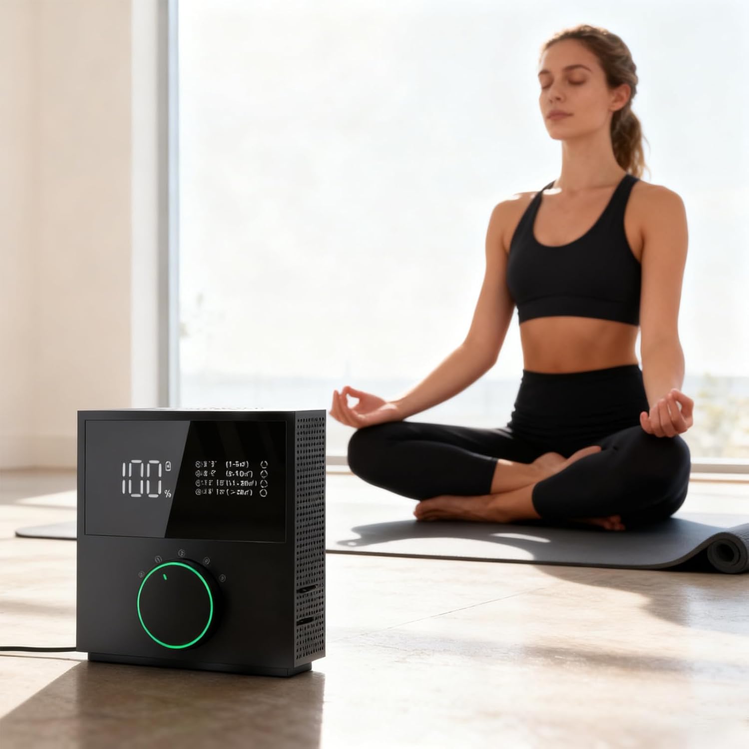 Luftreiniger – leise, wiederaufladbar, USB, 3 Geschwindigkeitsstufen, Luftqualitätsmonitor für Büro, Wohnzimmer, Spa, Yoga, Meditation, Klassenzimmer, Hotel – Bild 2
