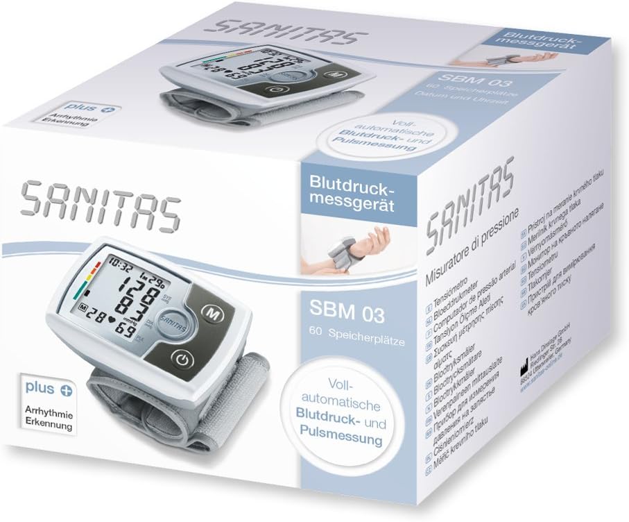 Sanitas SBM 03 vollautomatisches Handgelenk-Blutdruckmessgerät, mit Pulsmessung, inklusive Aufbewahrungstasche – Bild 8