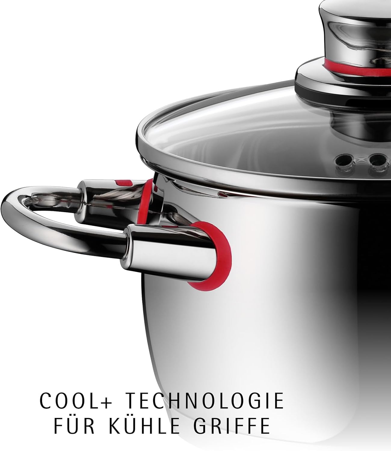 WMF Topfset 5-teilig, Qualität, ein Dampfabzug, Glasdeckel, Cromargan® Edelstahl poliert, für Induktionsherde geeignet, spülmaschinenfest – Bild 4