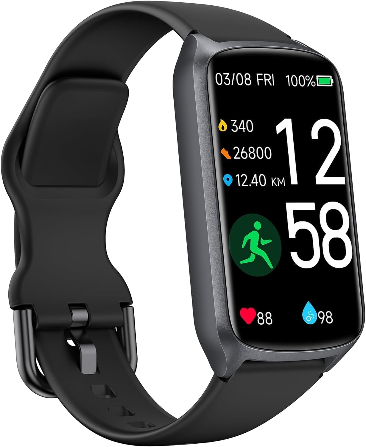 Fitness-Tracker/Uhr für Damen und Herren, bis zu 7 Tage Akkulaufzeit, über 20 Trainingsmodi, SpO2-Tracking, Schlafmonitor, Herzfrequenzmesser, Schrittzähler, wasserdichter Aktivitäts-Tracker mit 5 ATM