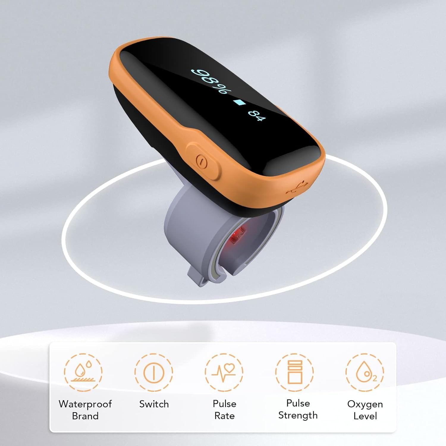 Viatom WearO2 Pulsoximeter, wiederaufladbares Fingeroximeter, Fingerring-Oximeter mit Bluetooth-App und Vibration, Schlafmonitor, App-kompatibel mit iOS, Android, 16 Stunden Akkulaufzeit – Bild 2