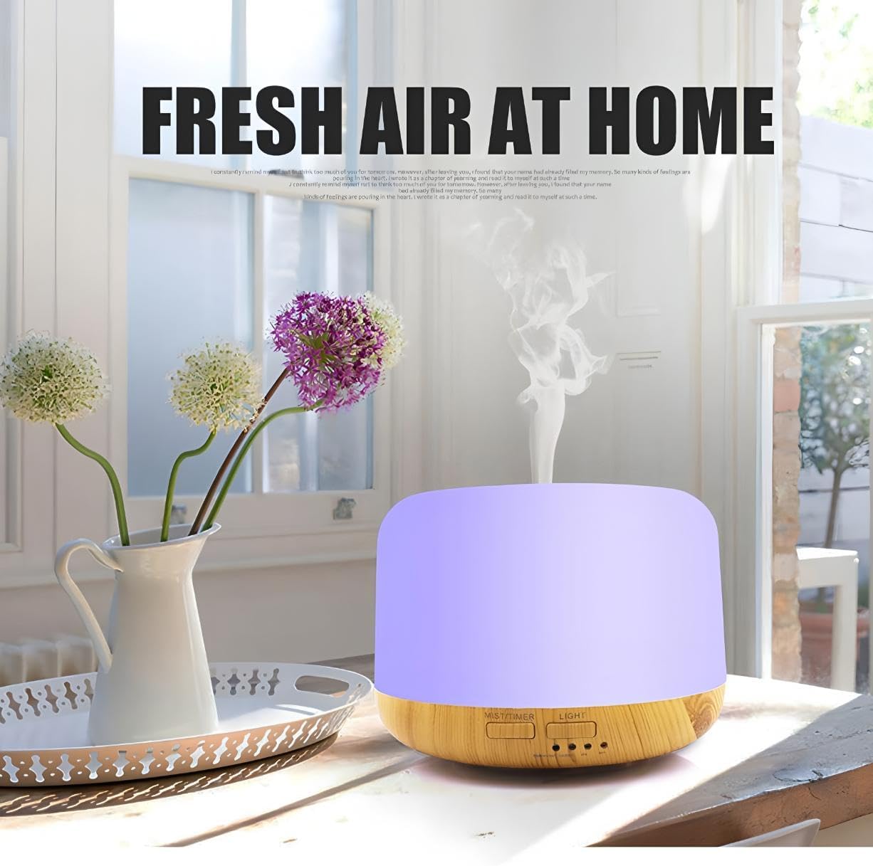 300 ml Diffusor für ätherische Öle, Lichter für Zuhause, Yoga, Büro, Spa, Schlafzimmer, Ultraschall-Luftbefeuchter, Aromatherapie-Diffusor mit 7 Farben LED-Aromatherapie, LED-Luftbefeuchter, Luftbefeuchter für ätherische Öle – Bild 6