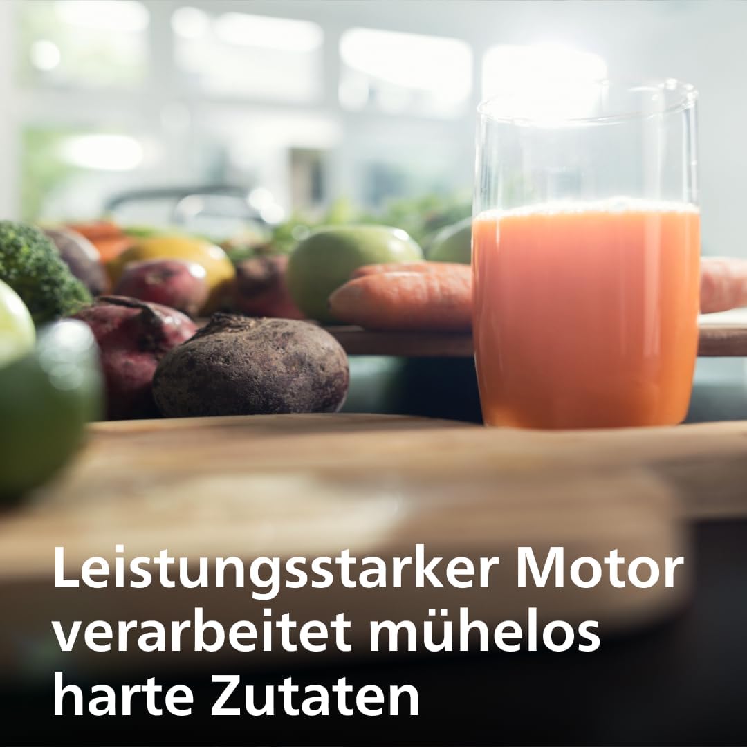 Philips HR1856/70 Entsafter (800 W, 2 Liter Fassungsvermögen, QuickClean-Technologie, inklusive Saftbehälter) – Bild 6