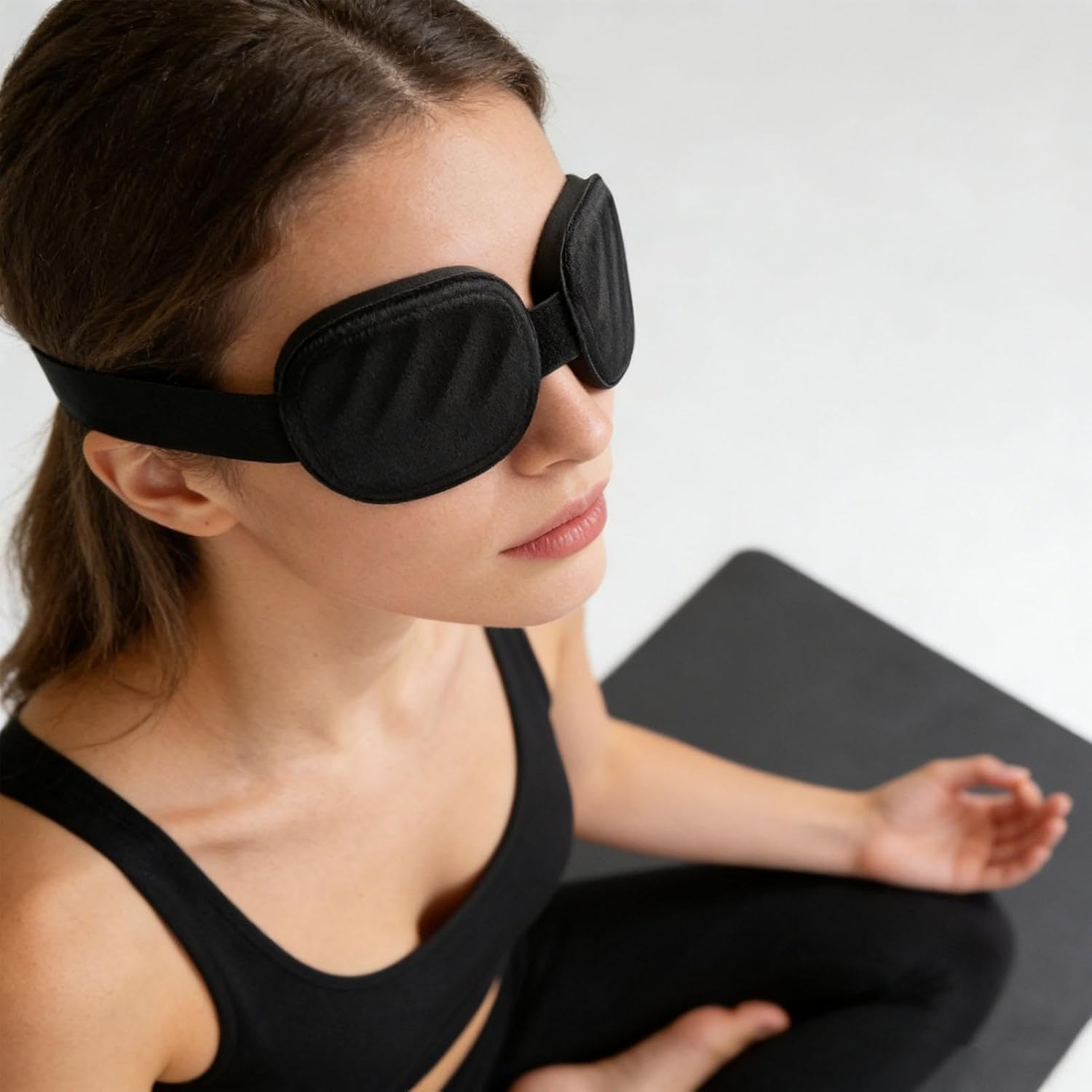Schlafmaske, Augenschutz, waschbar und bequem – Schlafmaske gegen Licht für die Augen, für Schlafzimmer Wohnung Reise Schlafsaal lange Reisen Männer Erwachsene ältere Menschen, F – Bild 3