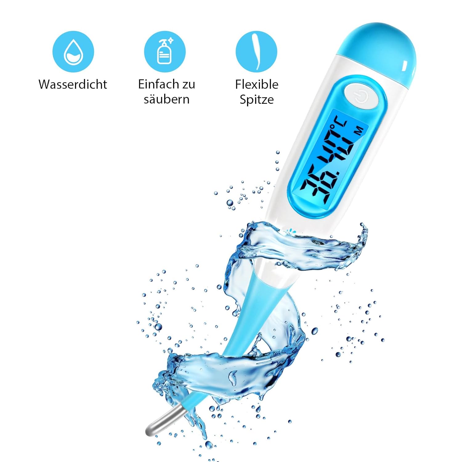 Easy@Home Basalthermometer, Fruchtbarkeitsthermometer zur Zykluskontrolle und Ovulationsverfolgung mit der Premom-App EBT-100B – Bild 5