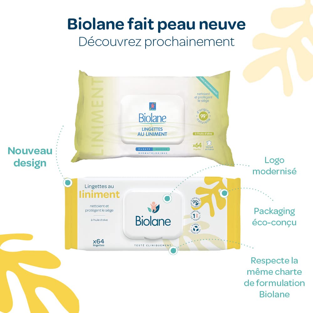 Biolane – Baby-Feuchttücher mit Limettenöl-Öl – 768 Tücher zum Pucken – ab der Geburt – 12 Packungen mit 64 Tüchern – Bild 2