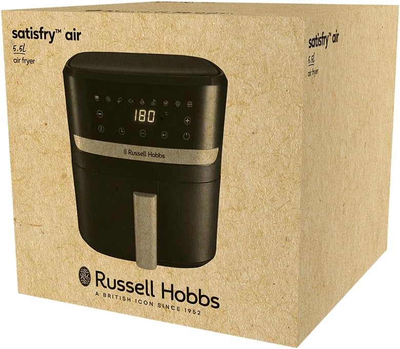 Russell Hobbs SatisFry 27621-56 Heißluftfritteuse XL 5,5 L Rapid AirFryer (kompaktes Gehäuse, sehr leise) (9 Programme, spülmaschinenfest, Fritteuse ohne Öl, Touchscreen, Grillen, Backen) – Bild 10