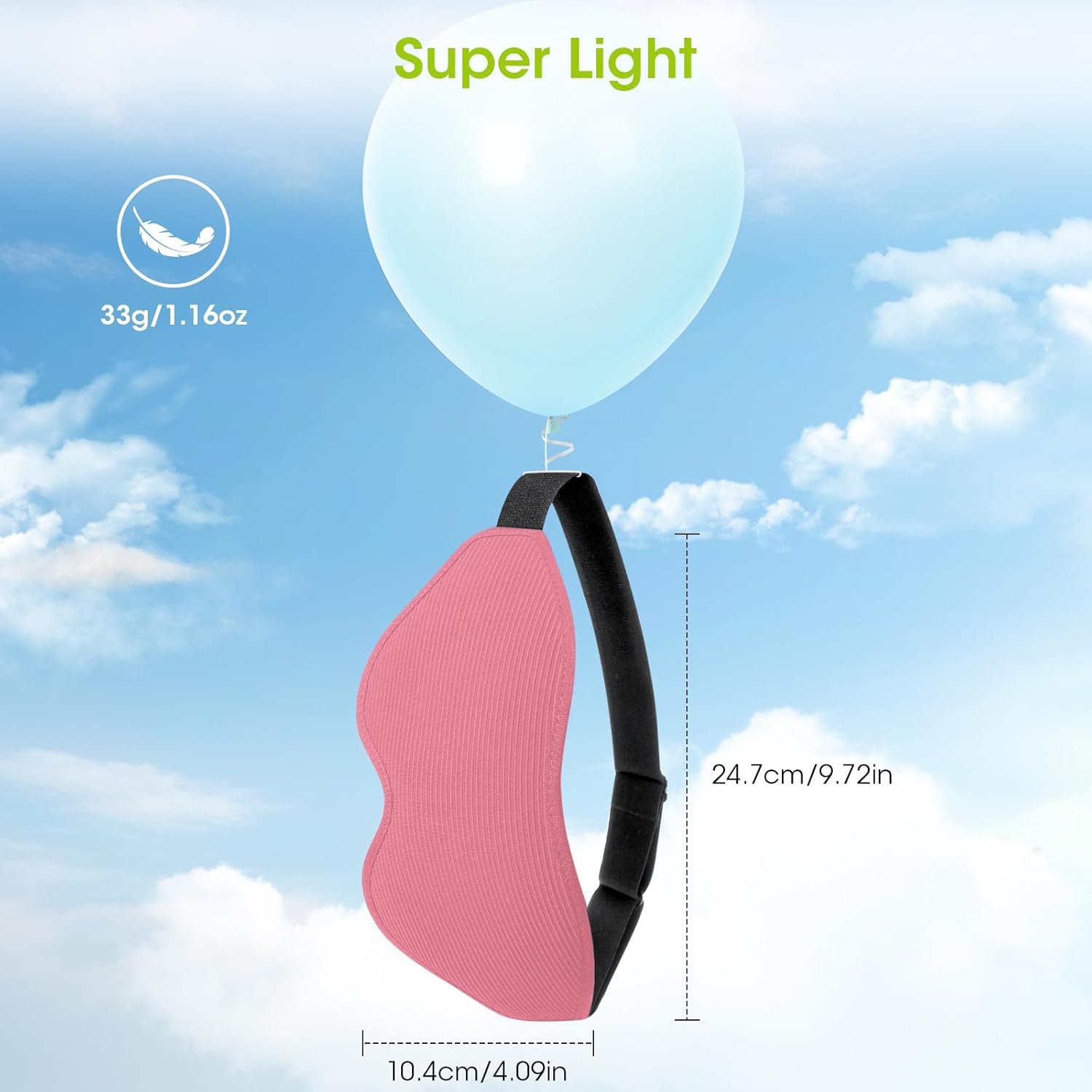 Schlafmaske für Seitenschläfer, Laitver 2025, aktualisiertes Design, 3D-Lichtblockierende Augenmaske für Damen und Herren, bequem und atmungsaktiv, druckfreie Schlafmaske mit verstellbarem Gummiband, Rosa – Bild 7
