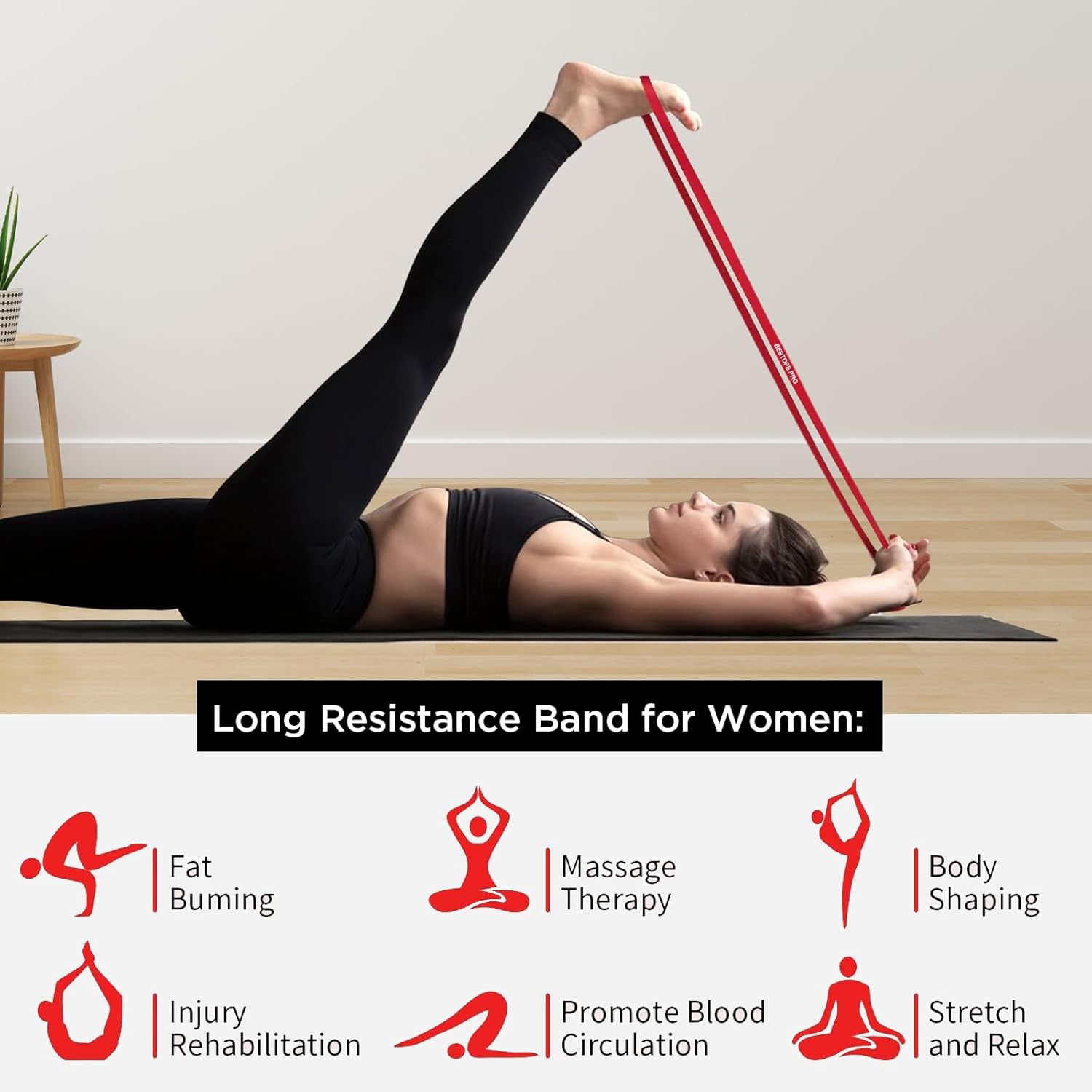 BESTOPE PRO Widerstandsband, Widerstandsbänder-Set für Krafttraining, Klimmzug-Training, Fitnessbänder für Klimmzug, Stretching, Yoga, Krafttraining, Pilates, Crossfit, Männer und Frauen – Bild 2