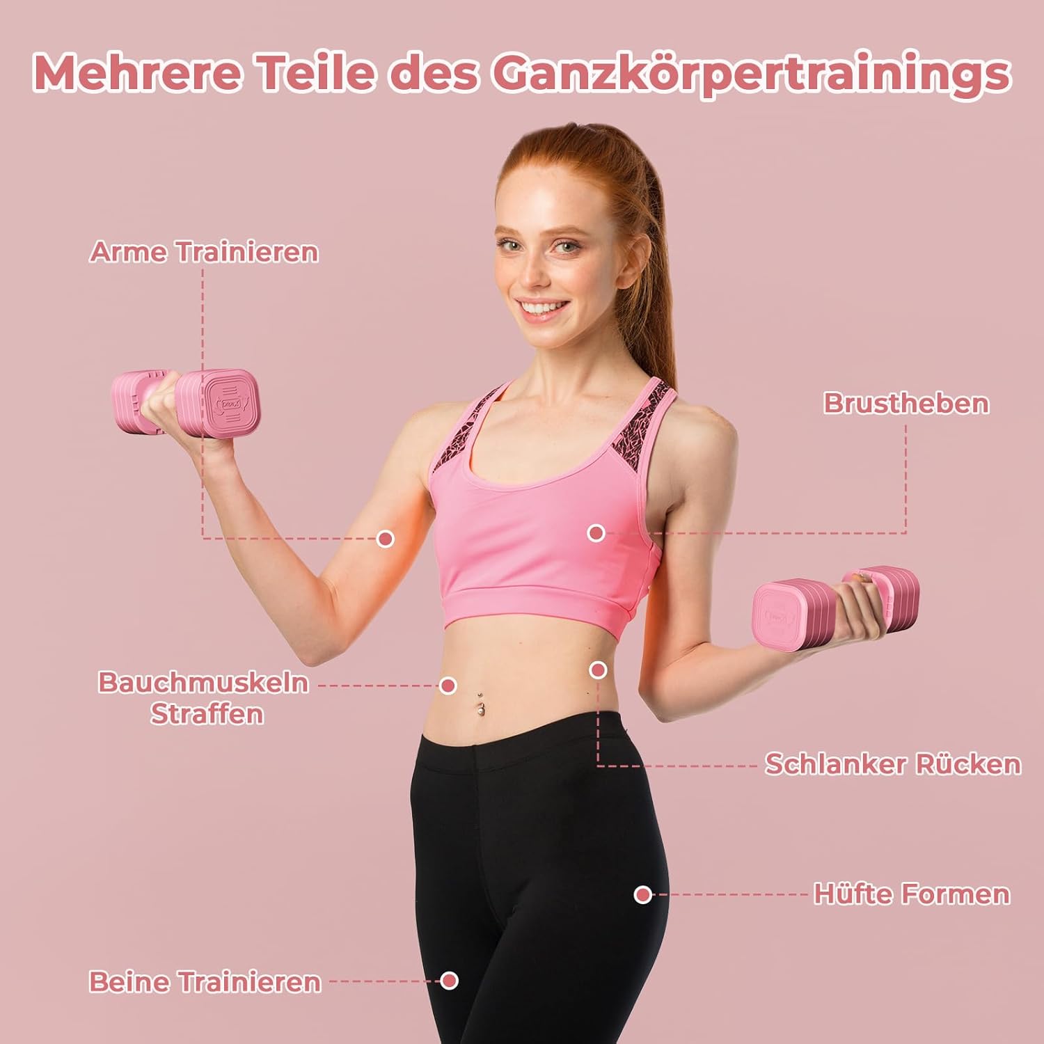 Dripex Kurzhantel-Set, verstellbare Kurzhanteln, 1 Paar 2,5 kg x 2 oder 5 kg x 2 oder 7,5 x 2, 6 Hantelscheiben mit einem Gewicht von 0,25 kg oder 0,5 kg oder 0,75 kg – Bild 7
