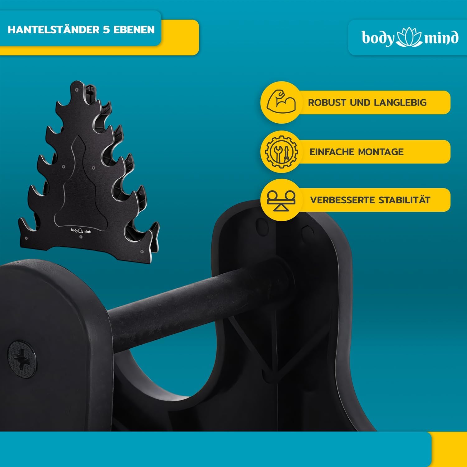 Body & Mind Hanteln 2er Set, Gymnastikhanteln, Kurzhanteln, Kurzhanteln, effektives Krafttraining mit verschiedenen Gewichten, Fitness-Workout für zu Hause – Bild 2