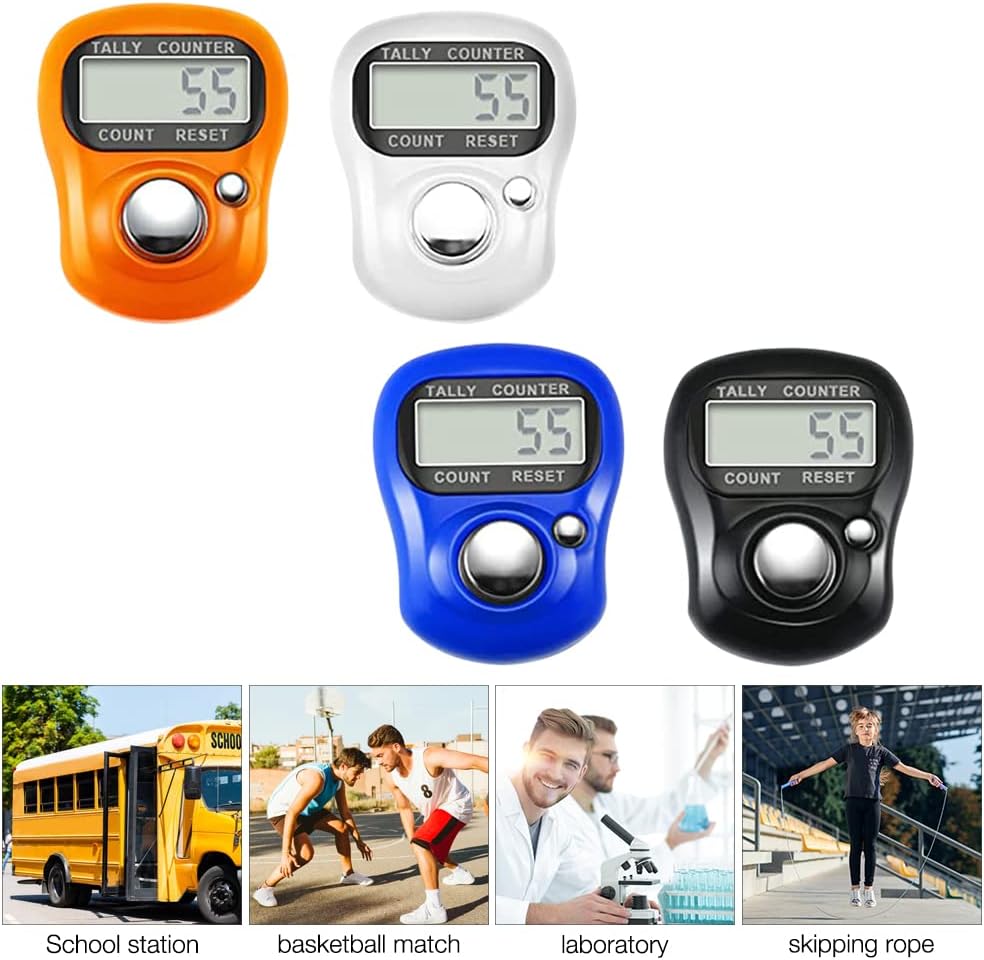Foreverup Elektronischer Fingerzähler, 4 Stück, Mini-Handzähler, Reihenzähler, Stricken, digitaler Fingerzähler, Clicker, Reihenzähler mit rücksetzbar für Sport, Golf, Stricken, Weben – Bild 5