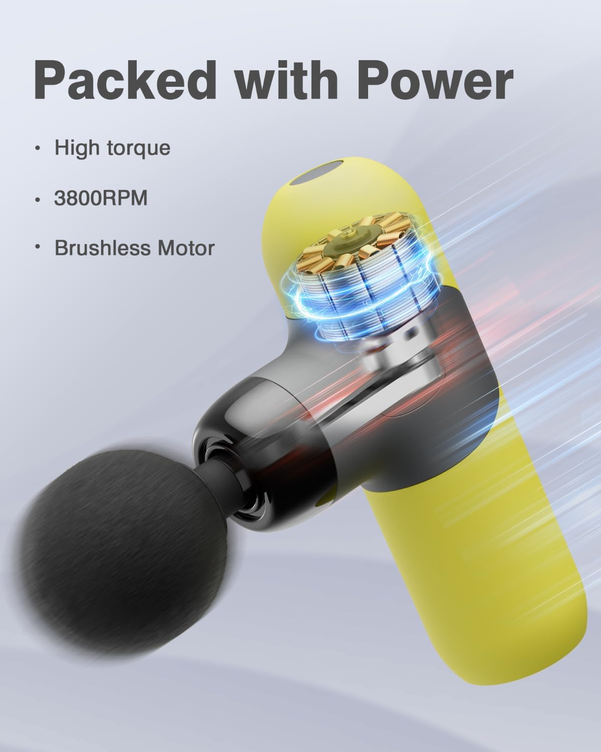 Mini-Massagepistole, tragbares Tiefengewebe-Muskel-Percussion-Massagegerät, elektrisches Hand-Sportmassagegerät mit 6 Massageköpfen, 4 Geschwindigkeiten, bestes Geschenk – Bild 2
