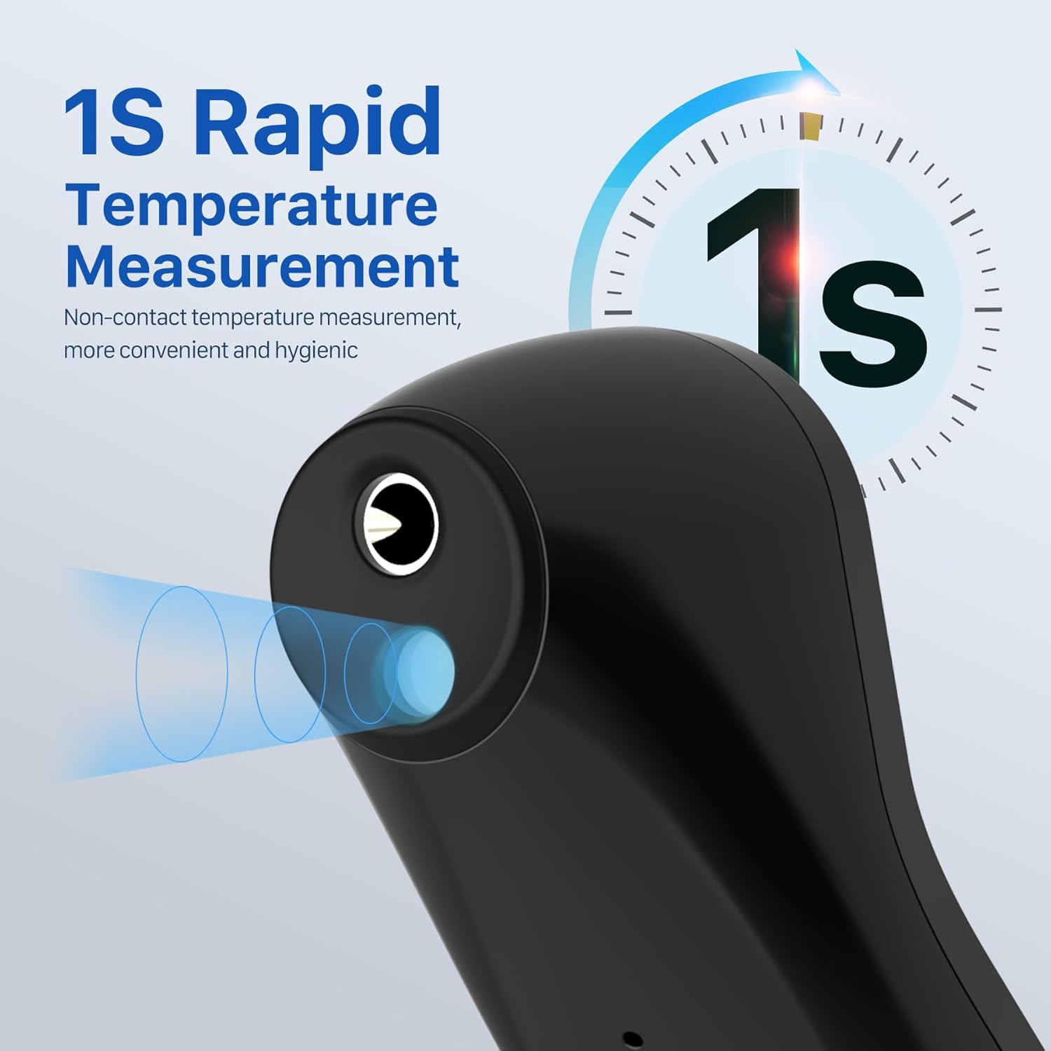 Kontaktloses Fieberthermometer für Babys und Erwachsene, digitales Stirnthermometer, Infrarot-Thermometer mit sofortiger, genauer Ablesung, Fieberalarm, Schwarz – Bild 2