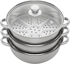 Dampfgarer aus Edelstahl, 3 Ebenen,...