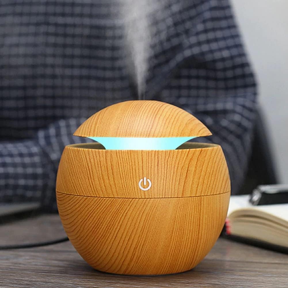 Retoo Aroma-Diffusor 150 ml, Luftbefeuchter, Aromatherapie, Aromatherapie-Öle, Ultraschall mit LED-Licht, Diffusor für ätherische Öle, elektrische Öllampe für Büro, Schlafzimmer, Spa, Gelb – Bild 4