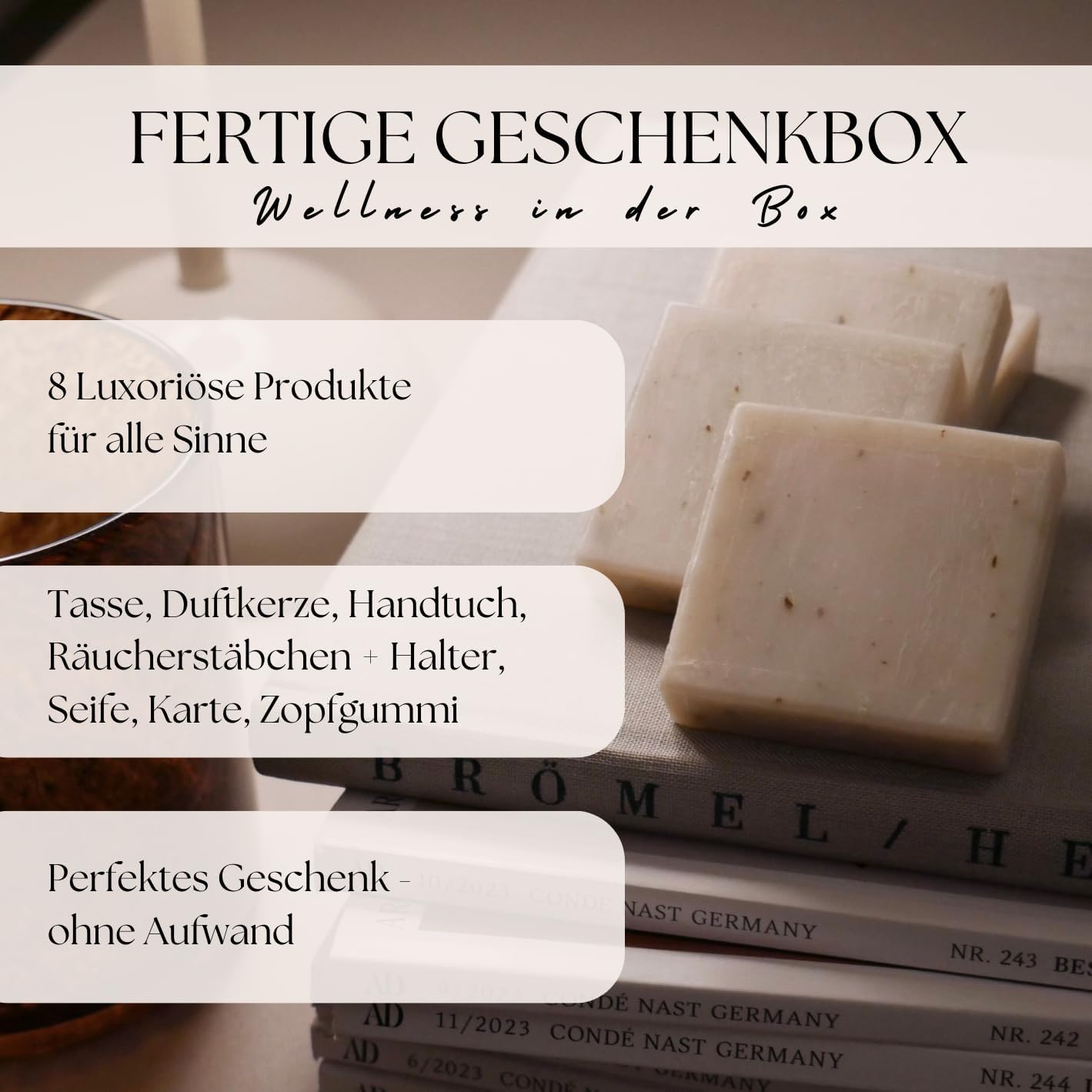 Wellness-Geschenkbox für Frauen – Luxuriöses Spa-Geschenkset für Weihnachten mit Tasse, Duftkerze, Handtuch und Seife – ideales Weihnachtsgeschenk & Wohlfühlset für Frauen – Bild 2