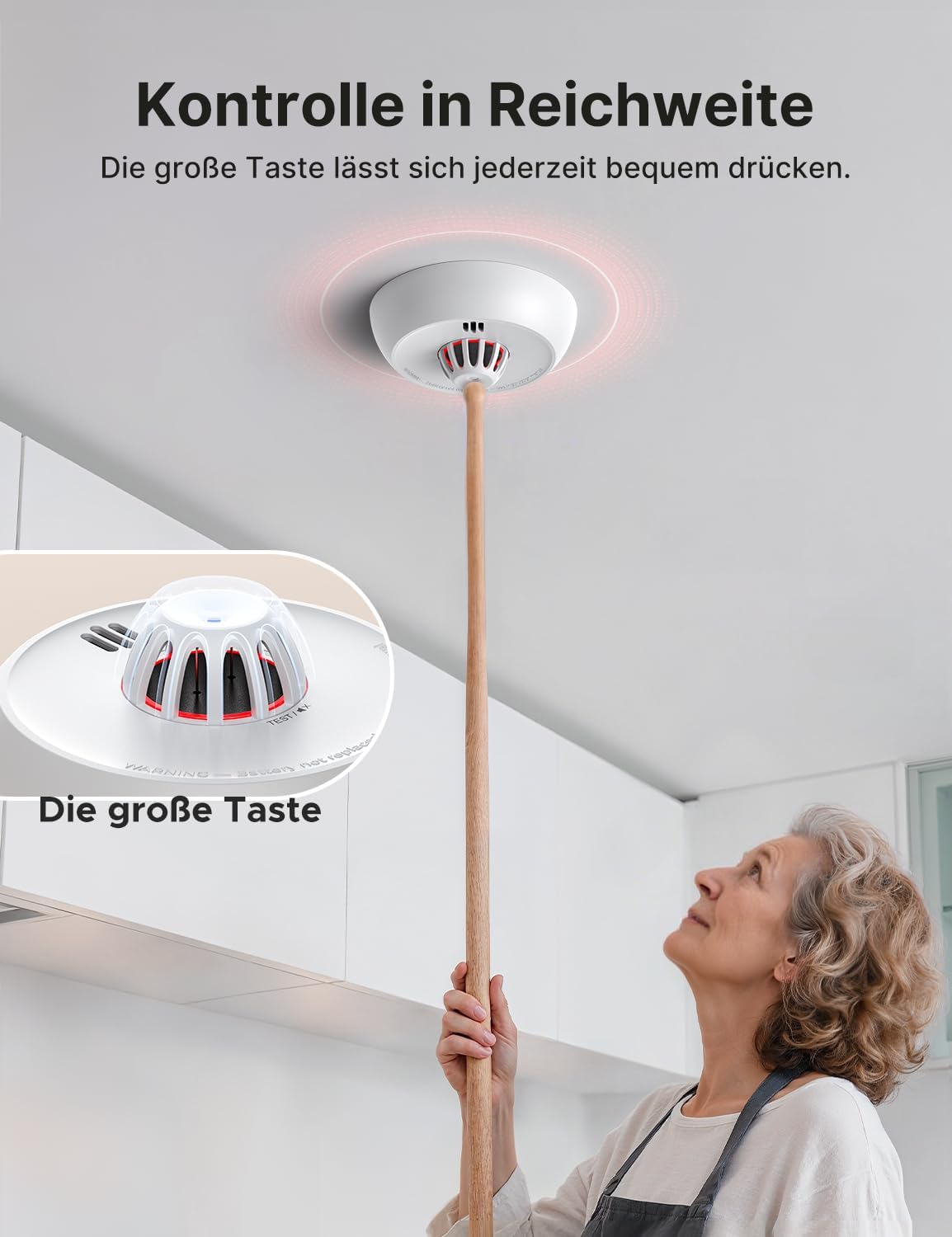 X-Sense Standalone-Wärmemelder, Wärmemelder mit 10-Jahres-Batterie (versiegelt), LED-Anzeige und Stummschalttaste, geeignet für die Küche, schnelle Hitzeerkennung, XH02, 1 Packung – Bild 7