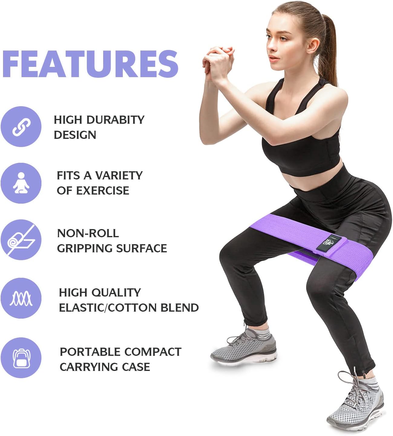 CFX Resistance Hip Bands, Fitnessbänder Set, Yogagurt in 3 Zugstärken, Trainingsband, Yogaband als Widerstand und Unterstützung für Beintraining, Krafttraining und Klimmzüge – Bild 2
