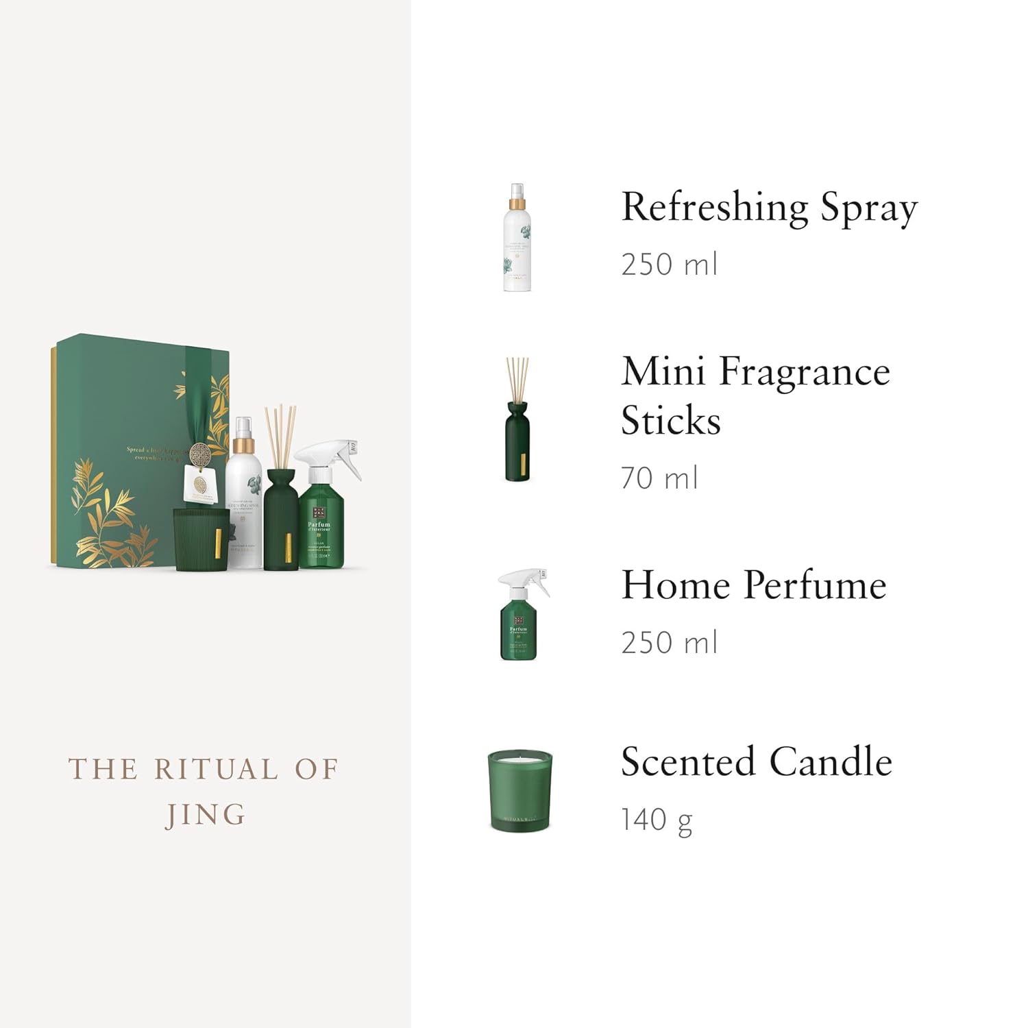 RITUALS The Ritual of Jing Großes Geschenkset – Home Essentials angereichert mit Lotusblüte und Jujube – Geschenkbox mit einem äußerst entspannenden Duft – mit Raumduft, Duftkerze und mehr – Bild 3