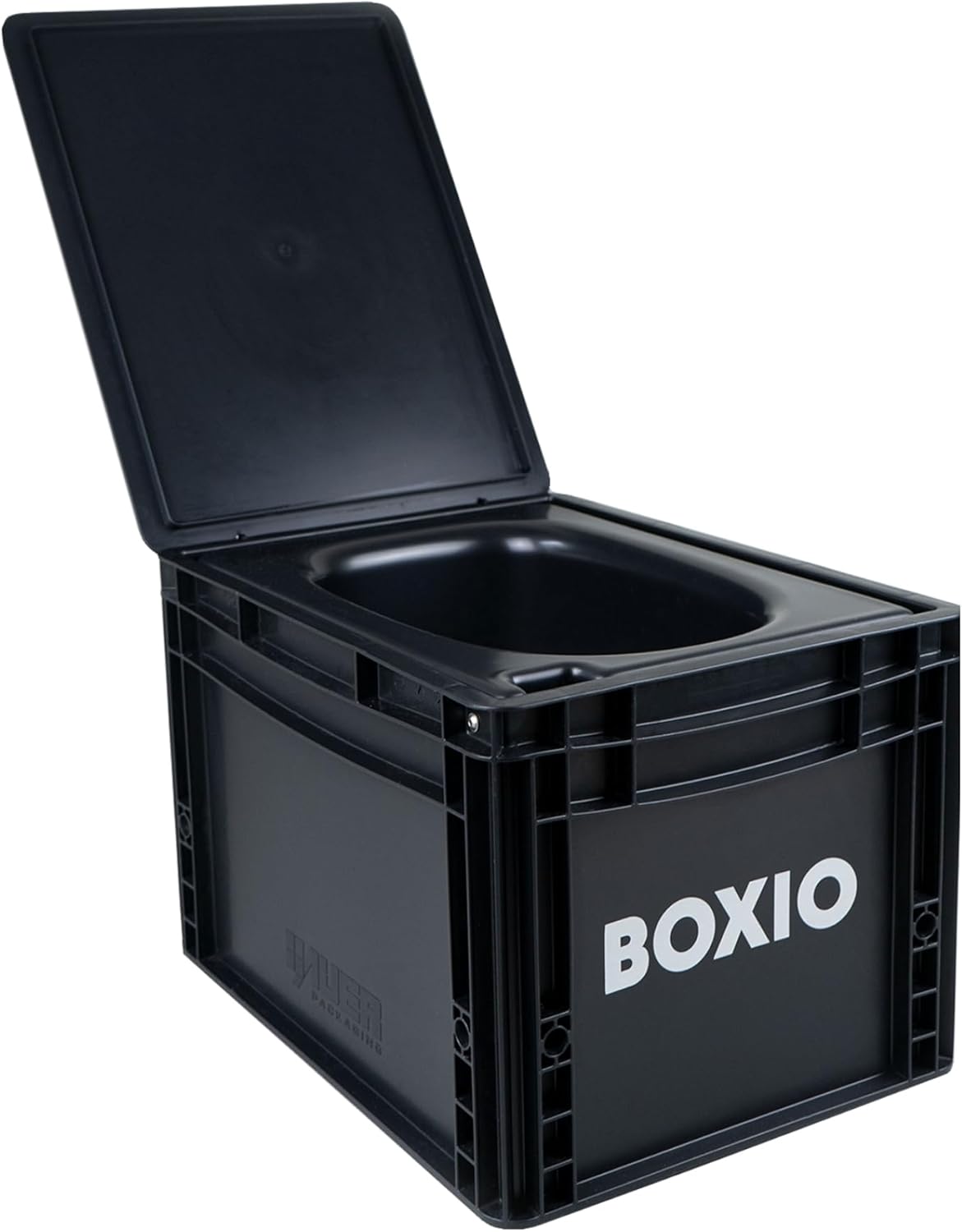 BOXIO – Toilette, mobile Trenntoilette, kompakt, Camping-Toilette, 40 x 30 x 28 cm, Toilette für Reisen, Reise, Boot, Garten, schwarz