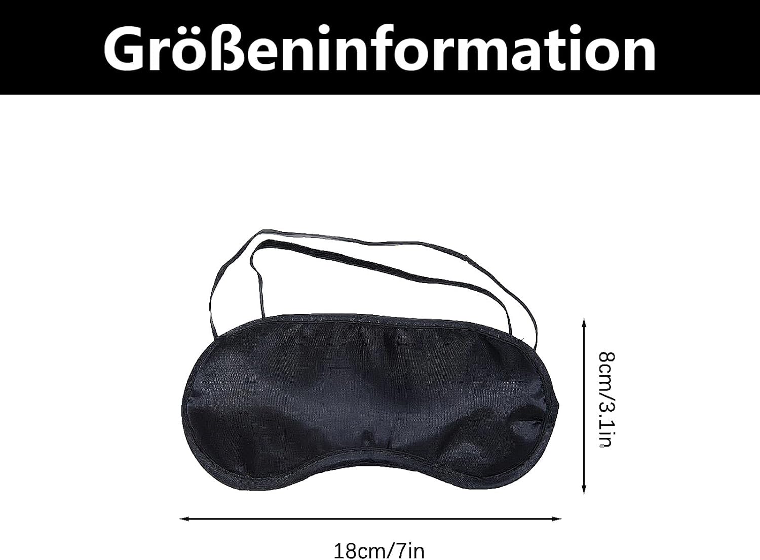 12 Stück Schlafmasken Herren, Erwachsene Augenbinde, Augenbinde Kinder, Schlafmaske für Seitenschläfer, für Reisen, Nickerchen, Nachtschlaf (Schwarz) – Bild 2