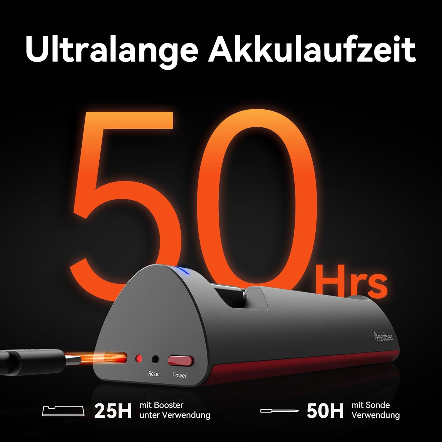 Pro Fleischthermometer kabellos mit WLAN und Bluetooth, App-Überwachung mit Timer und Alarm, IP67 wasserdicht und ölbeständig, kabelloses Fleischthermometer für BBQ, Ofen, Grill, Küche – Bild 5
