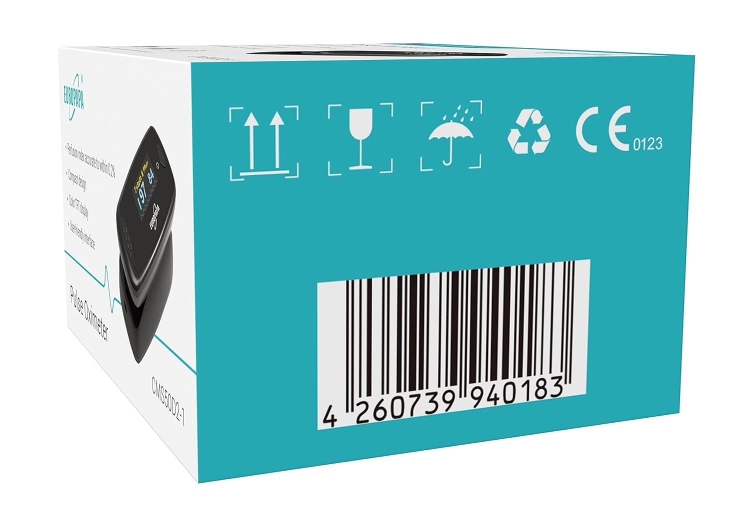 EUROPAPA Pulsoximeter, Fingerpulsoximeter, ideal zur schnellen Messung der Sauerstoffsättigung (SpO2), einfacher Herzfrequenzmesser für Erwachsene, OLED-Display (schwarz) – Bild 8
