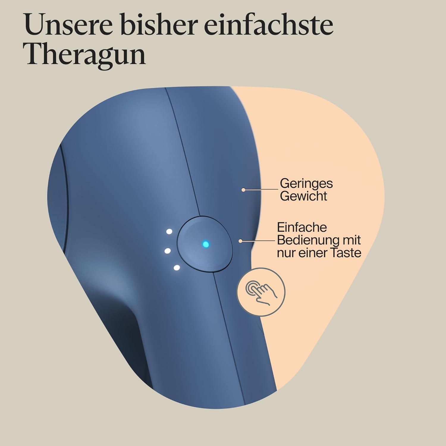 TheraGun Relief Handmassagegerät – einfach, bequem, leicht, zur täglichen Schmerzlinderung in Nacken, Rücken, Bein, Schulter und Körper (Marineblau) – Bild 3