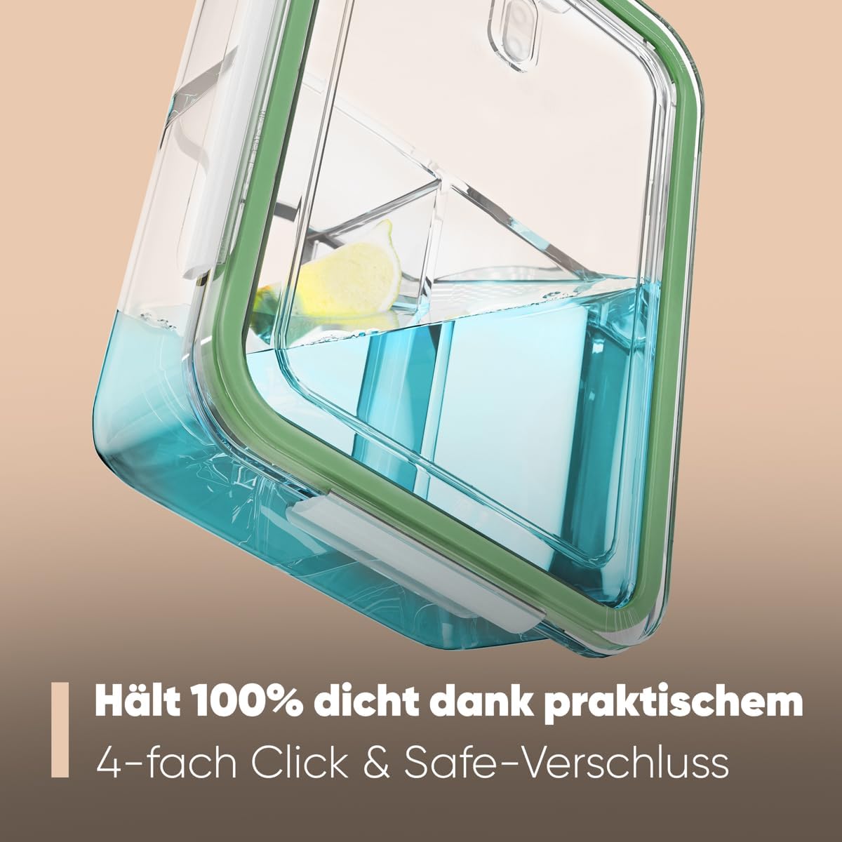 Meal-Prep-Glasboxen mit Fächern | 3er-Set | Glasbehälter mit Deckel | Geeignet für Spülmaschine, Mikrowelle und Backofen | Frischhaltedosen Glas mit Deckel | Gläser mit Deckel C-FHDM 4021 G – Bild 5