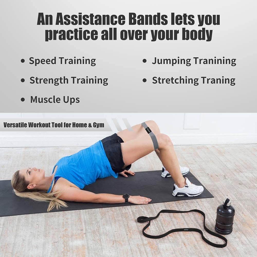Widerstandsbänder Set, Sport elastisches Klimmzugband, Gymnastikband, Gummibänder, Fitnessbänder für Krafttraining, Bodybuilding, Yoga, Heimfitness, grau/schwarz – Bild 5