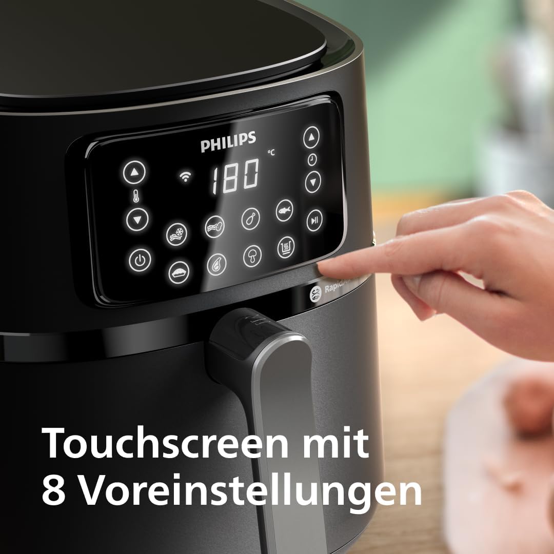 Philips 5000 Series Heißluftfritteuse XXL, 7,2 l (1,4 kg), 16-in-1, WLAN-Verbindung, 90 % weniger Fett mit Rapid Air-Technologie, Rezepte-App (HD9285/90) – Bild 4