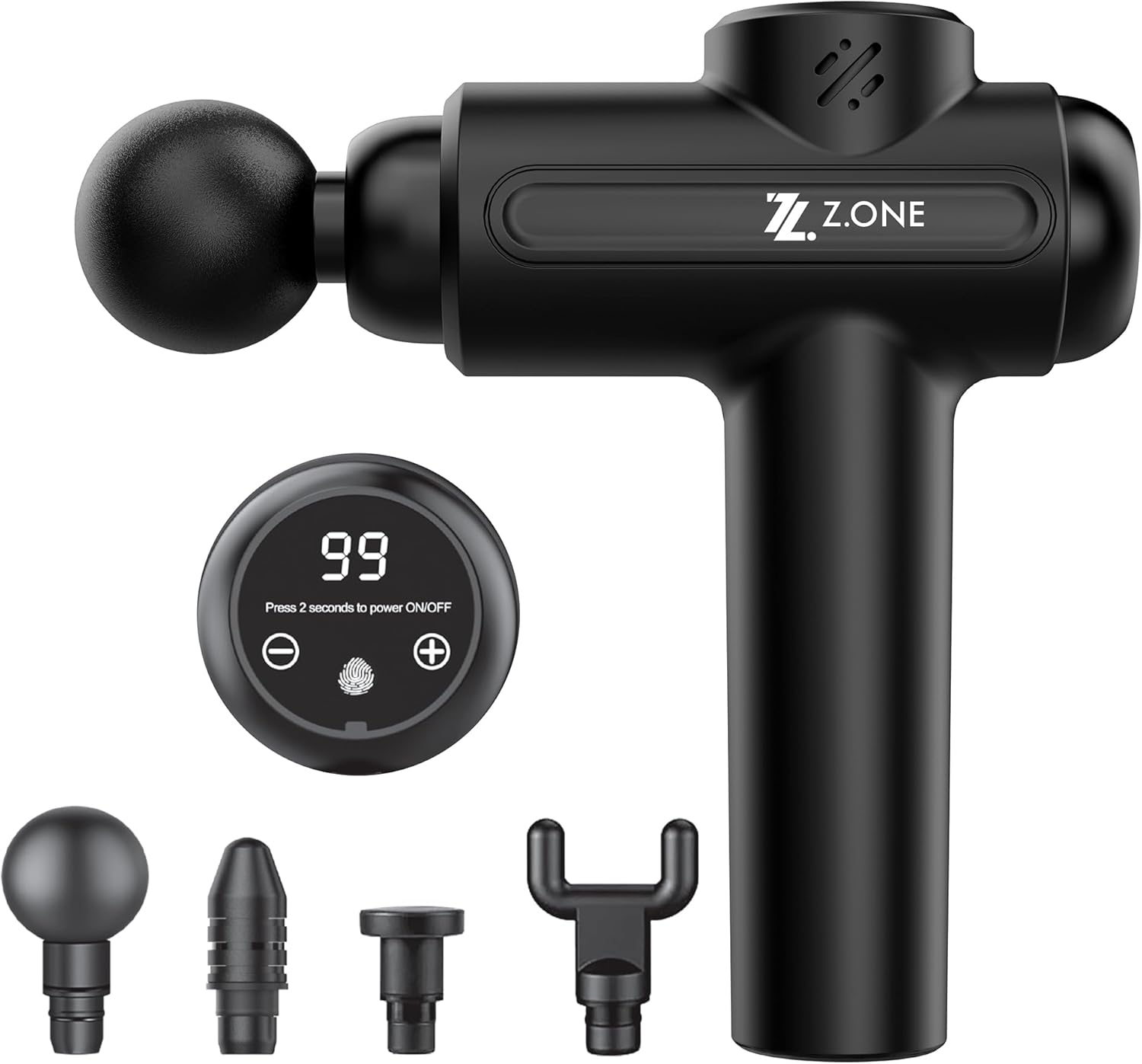 Z.ONE Tiefengewebe-Massagepistole zur Muskelentspannung – mit 4 Aufsätzen, leistungsstarker, leiser Motor, USB-C, wiederaufladbar, tragbar, für Rücken, Beine, Nacken, Schultern, Ganzkörperentspannung, 1 Stück