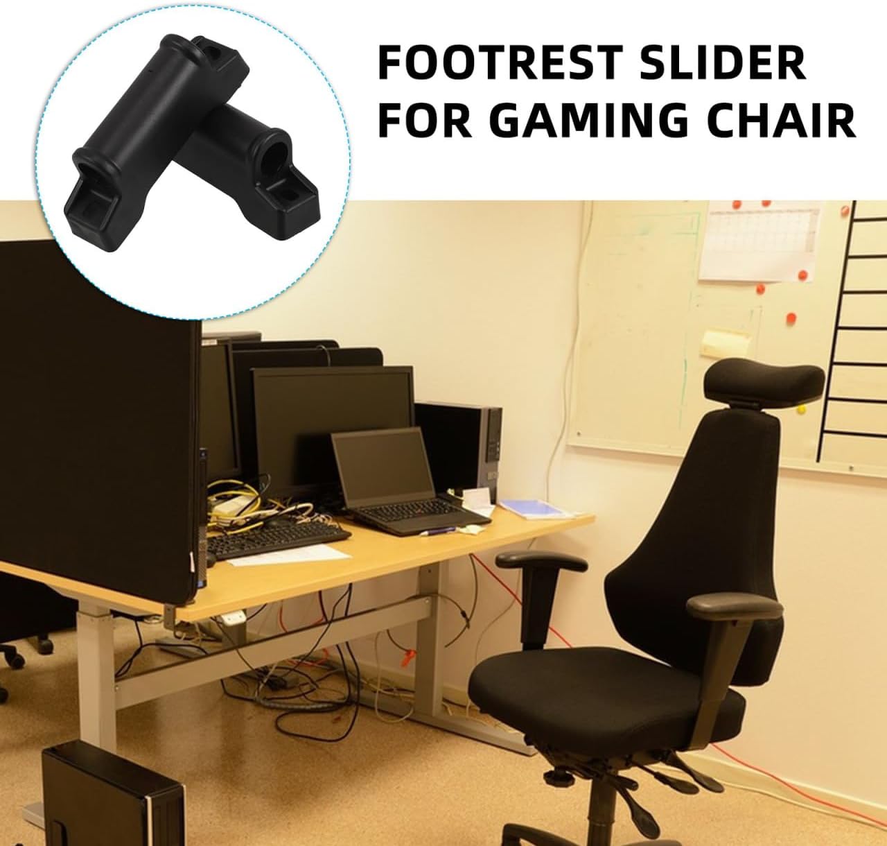 Ciieeo Fußstützen-Gleitkissen für Bürostühle und Gaming-Stühle, Stuhl-Fußstützengleiter mit glatten Kanten, einfache Montage, langlebiges Stuhlzubehör für Liege-Bürostühle, Ersatzteilpaket – Bild 7